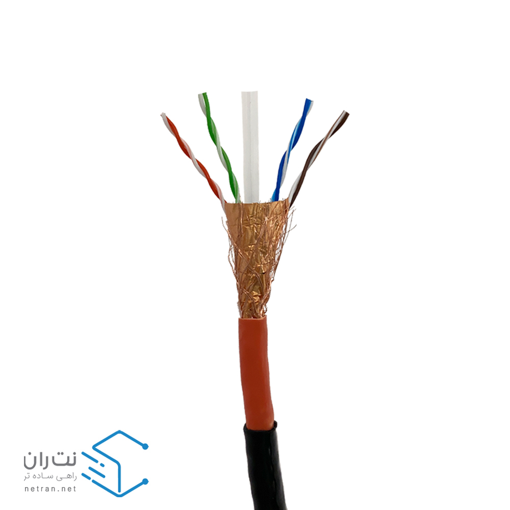 کابل شبکه نگزنس Cat6 SFTP Outdoor آلومینیوم روکش مس (CCA) بدون تست فلوک با دو روکش PVC + PE حلقه 305 متری